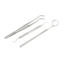 Stainless Steel Dental Mirror Probe Plier Tweezers Teeth Tooth Clean Hygiene Kit