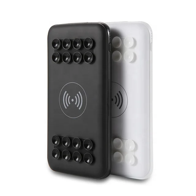 portable mobile phone battery charger OEM 10000mAh fast charging 10W Qi wireless power bank