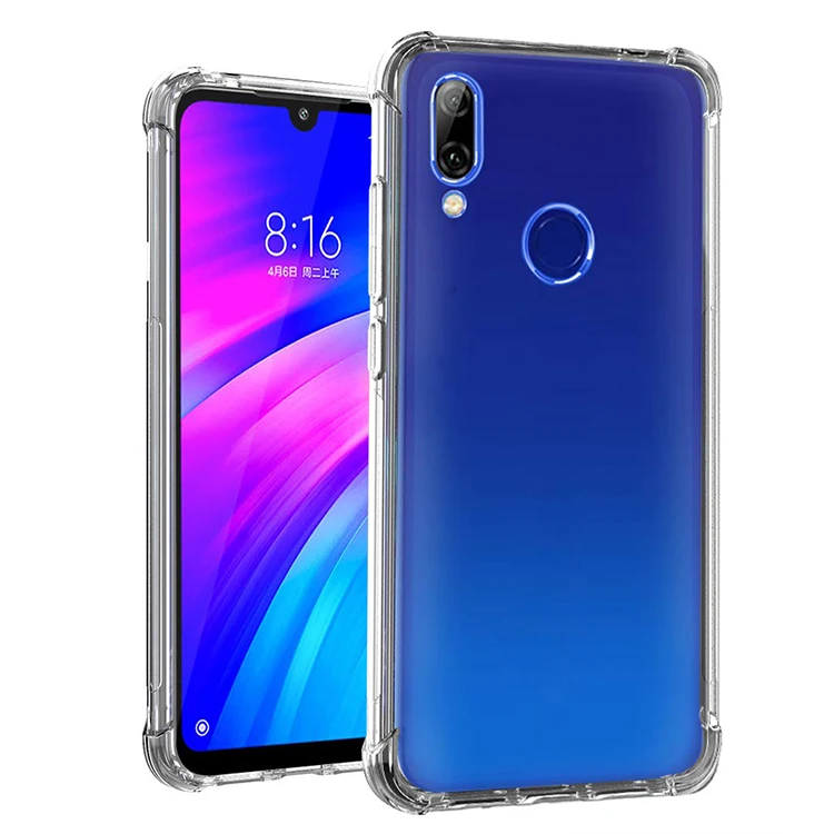 

Custom Logo Shockproof Tpu Mobile Accessory Phone Case For Xiaomi Redmi 7 Case, Clear
