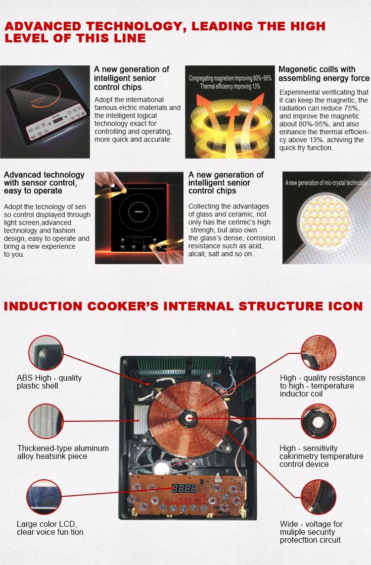 Home appliance high efficiency electric induction cooker ,induction cooker parts