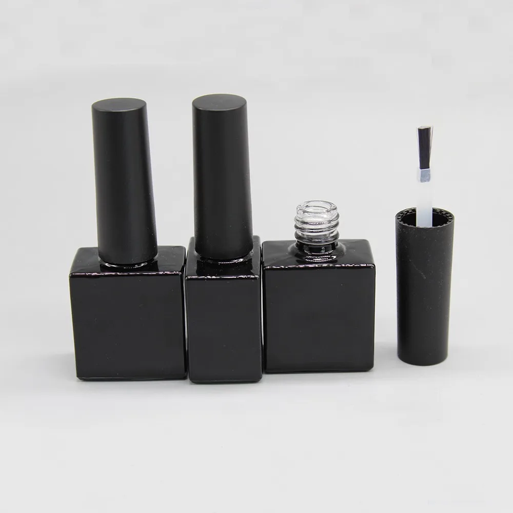 10ml Square Black Large Glass Empty Nail Polish Bottles Bulk Buy