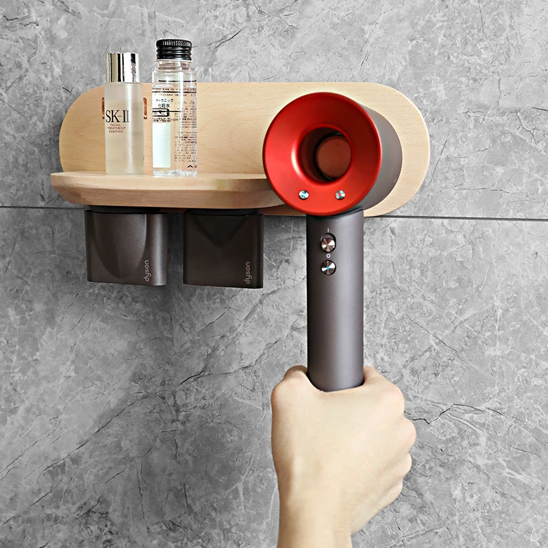 

Wood Wall Mount Rack Hair Dryer Holder For Dyson, Beech wood