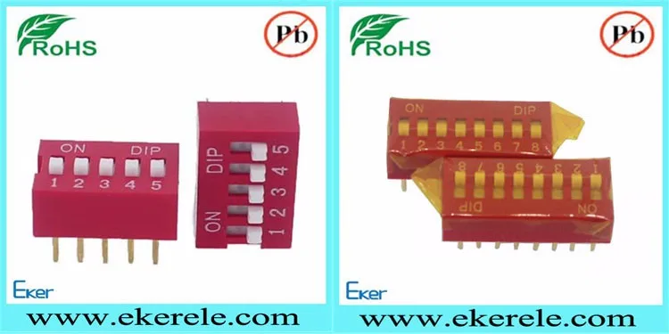 2.54mm Pitch Double Row Slide 3 Position DIP Switch