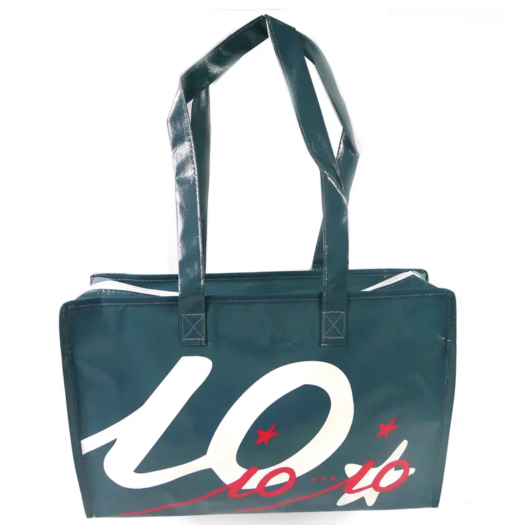 Supermarket Recycled Laminated Reusable Shopping Bag With Zipper Buy