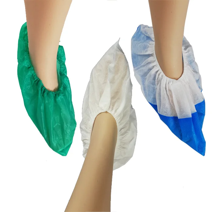 

Non-Sterile Disposable Plastic Shoe Cover waterproof PP+CPE overshoes, Blue/white/ green or request