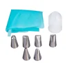 8PCS/Sets Silicone Kitchen Accessories Icing Piping Cream Pastry Bag+6 Stainless Steel Nozzle Set DIY Cake Set