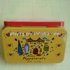 cartoon mint candy packing rectangle small metal tin with hinge