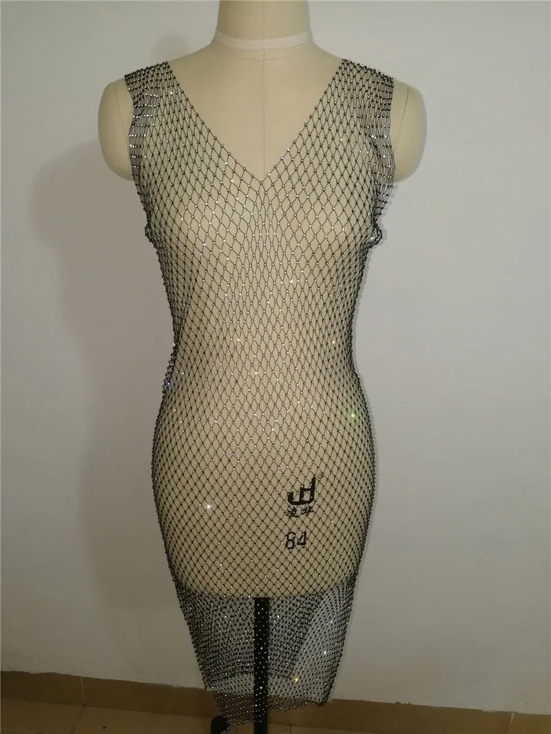 Deat — robe tendance moulante D1103, tenue de club en maille, col double v, en maille scintillante, 2019