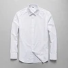 custom newest design long sleeve white solid dress collar shirts for men