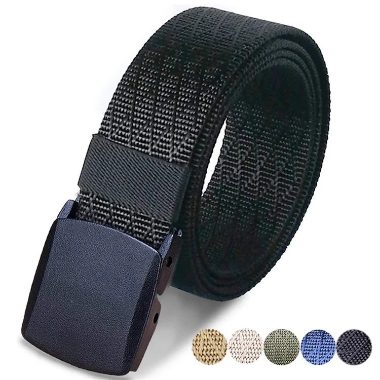 Customize Outdoor Hiking Custom Polyester White Nylon Belt With Plastic