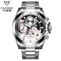 

Full Steel Men's Sports Quartz CADISEN Watches Mens 9016 Watches Top Brand Luxury Wristwatches leather waterproof Hot Sale New