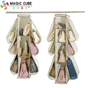 Image of amazon hot sale 3-4 shelf hanging handbag organizer handbag storage bag