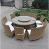 Rattan restaurant ding dong feng round rotating dining table