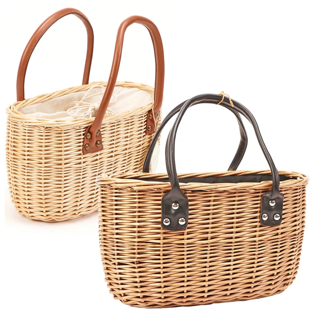 

Hot Sale Women'S Hand Lady Tote Shopping Gift Beach Fashion Reusable Basket Woven Basket Bag