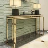 Console table modern black glass mirror gold stainless steel furniture hall way table TV Stand living room furniture