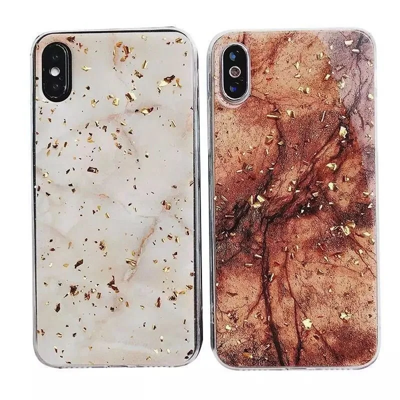 

Mobile Accessories Luxury Gold Foil TPU Marble Phone Case Shockproof Case for iPhone 7 Plus 8 Plus