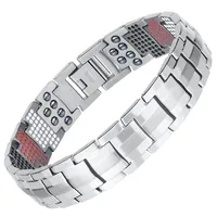 

Men Jewelry Healing magnetic Bangle Balance Health Bracelet Silver Pure Titanium Bracelets Special Design for Male