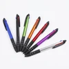 4 in 1 Multifunctional Plastic Stylus Ball Point pen with 3 refills Black Blue Red