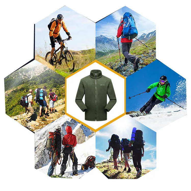 
Men Women Full-zip Soft Polar Fleece Jacket Coat Top Windbreaker For Spring Autumn Winter Outdoor Classic Fit Hiking Camp 