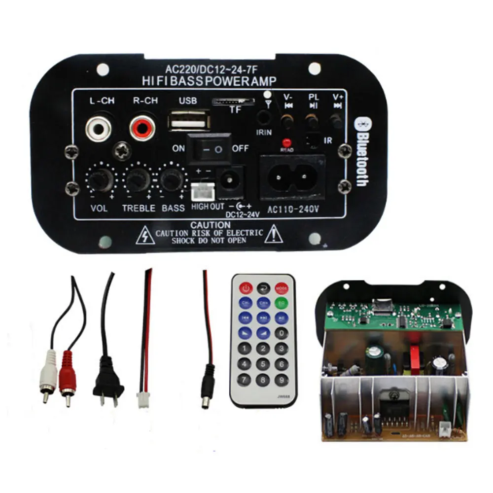Hifi Bass Power Amp Stereo Digital Amplifier Usb Tf Remote For Car