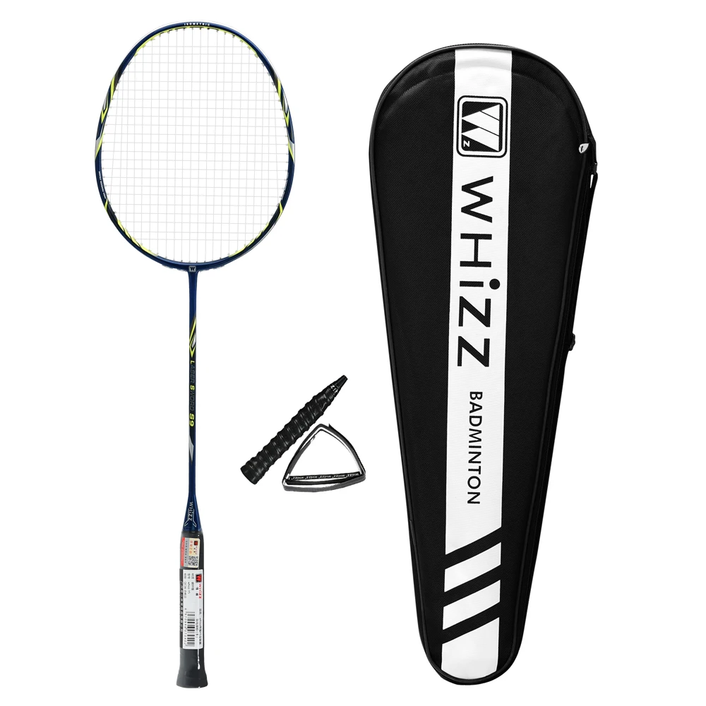 

whizz new model S9 carbon fiber handle badminton set with racket covers, Black