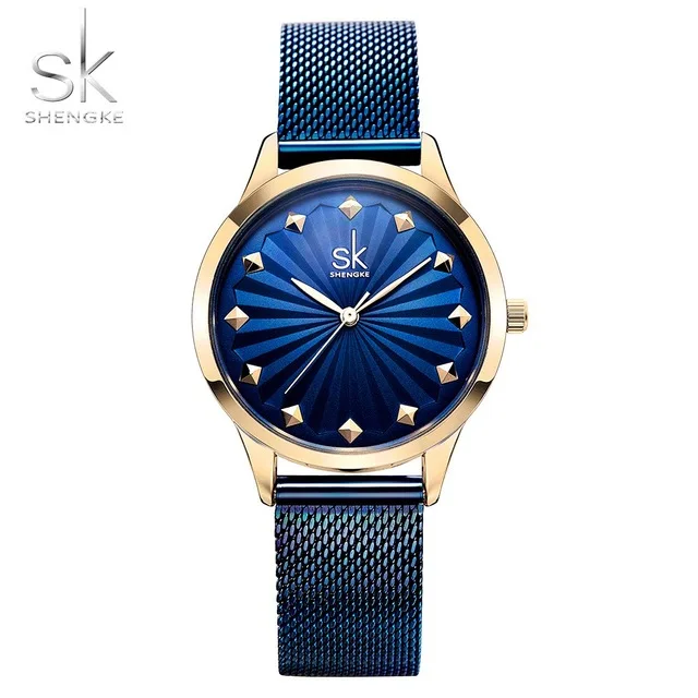 

Shengke Women Watches 0081 Fashion Stainless Steel Elegant Bracelet SK Waterproof Quartz Watch Women Wristwatch Relogio Feminino, 2-color