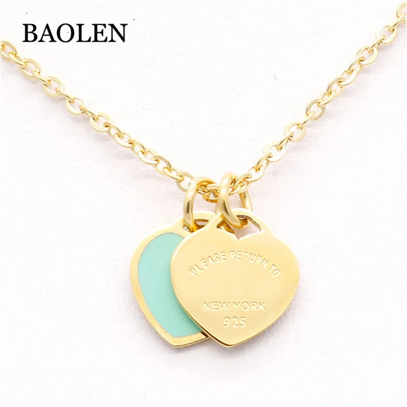 

316L Stainless Steel Pendant Charm Pendent Love Chain Hollow Shape Fashion Design Hollow Pave Heart Blue Red Jewelry Necklace