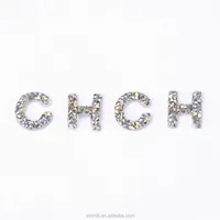 

Custom rhinestone heat transfer logo letter 3D color design