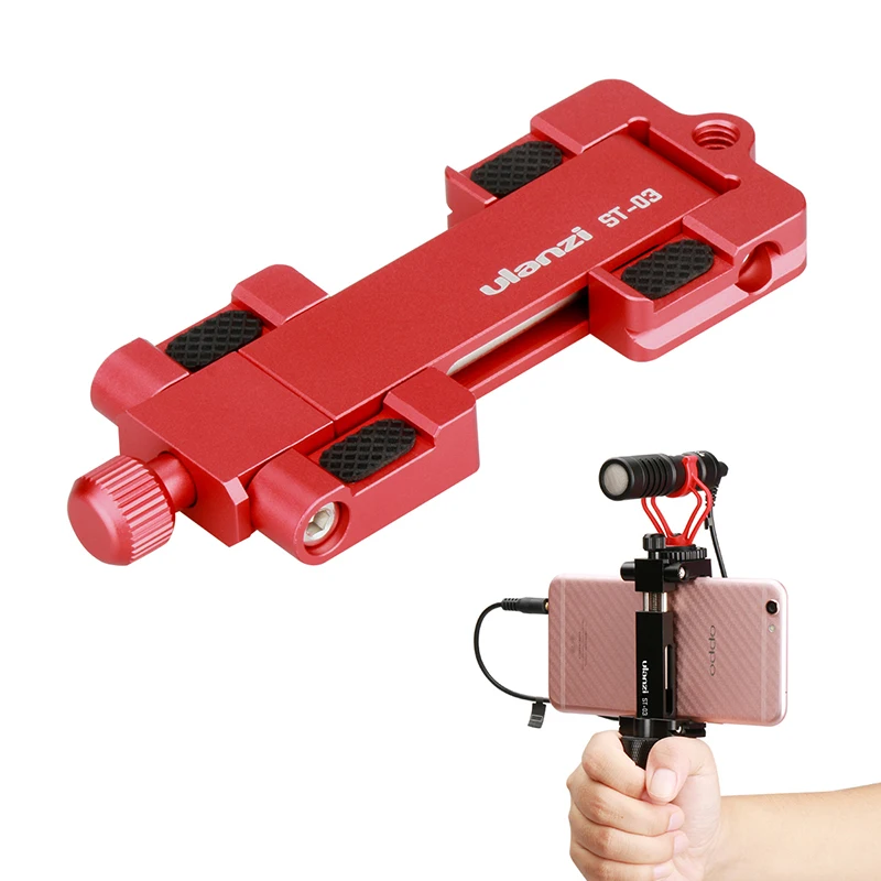 

Ulanzi ST-03 Metal Smart phone Tripod Mount Clip with Cold Shoe and Arca-Style Quick Release Plate for iPhone HUAWEI