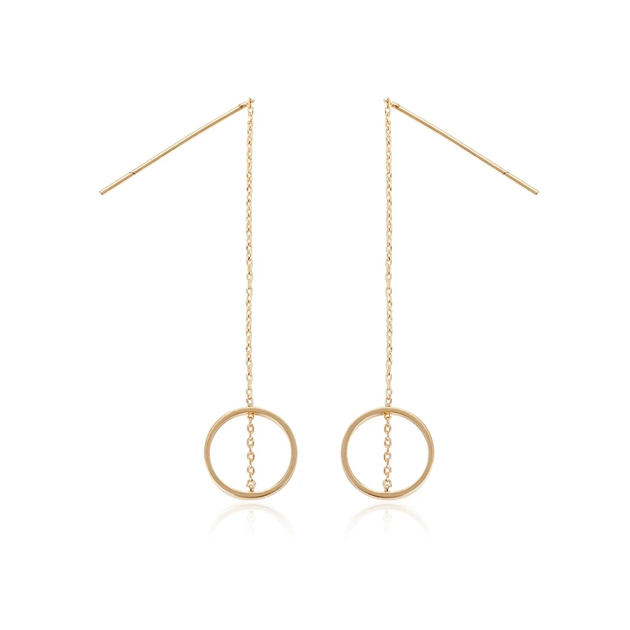 

94525 Xuping fashion women jewelry wholesale long tassels gold hoop beautiful drop earrings