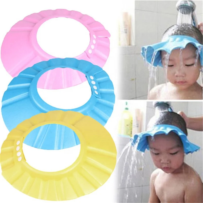 

FY cute Baby Shower Cap Kids Bath Visor Hat Adjustable Baby Shower Cap Protect Eyes Hair Wash Shield for Children Waterproof Cap, Customized color