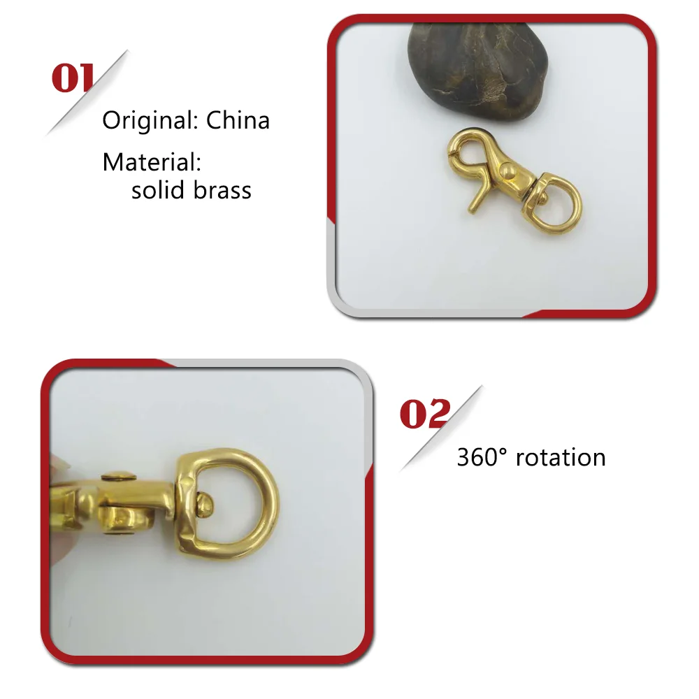 BT-Z004 Brass Handbag Trigger Clips Straps Sling Hook Clip Lobster Clasps Swivel Brass Hook Snap Hook