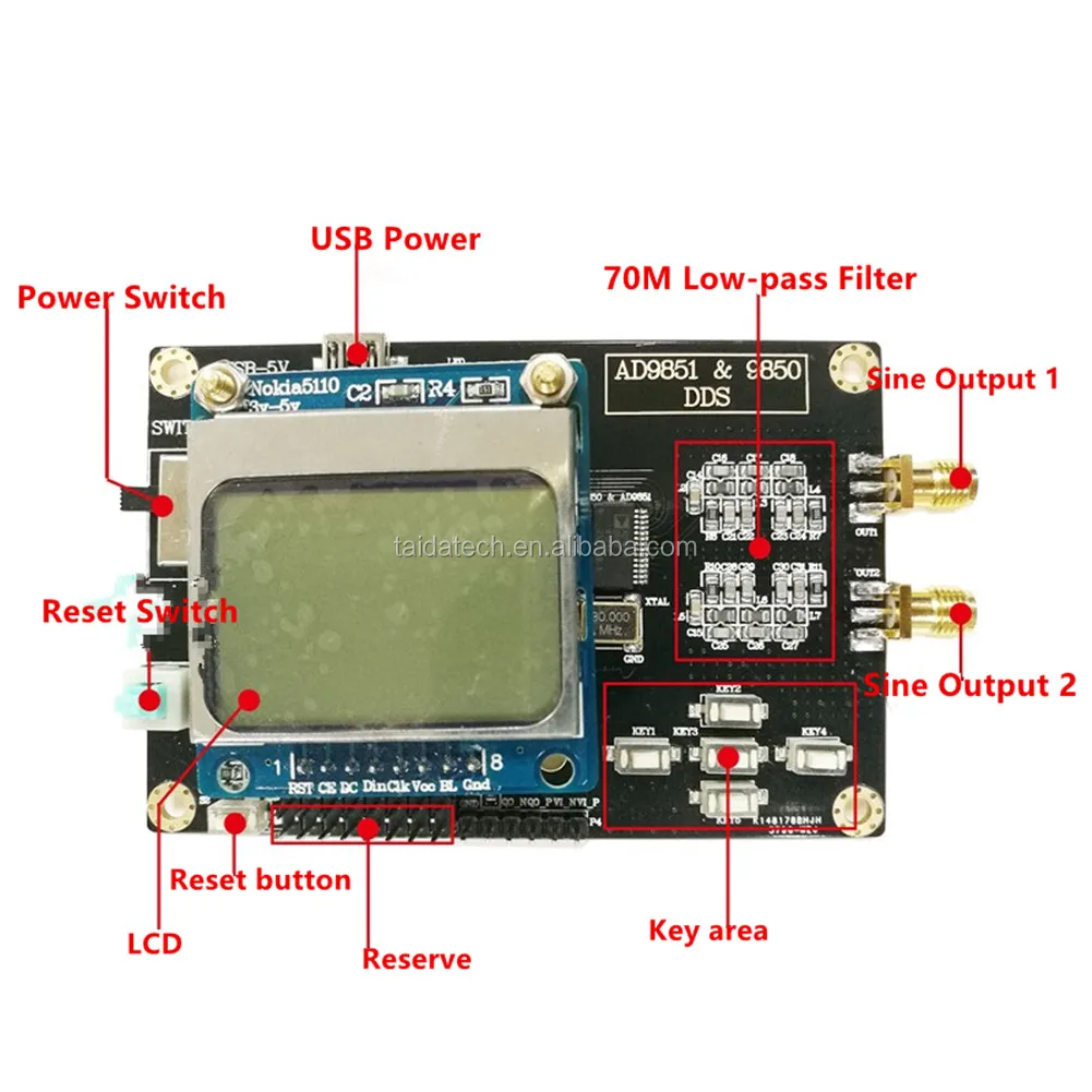 Taidacent 30 Mhz Active Crystal Ad9851 Industrial Filters Rf Signal