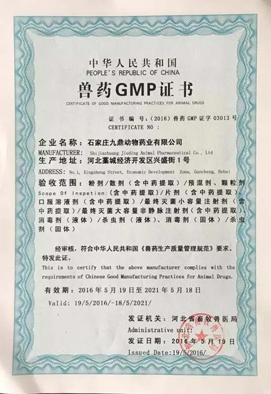 GMP Certificate