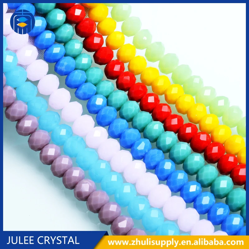
Pujiang glass beads manufacturer 8mm faceted rondelle crystal beads 