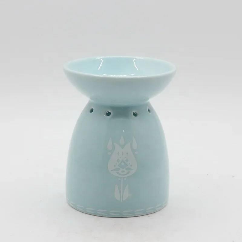 
Wholesale Customized Blue Porcelain Oil Warmer with Good Quality 