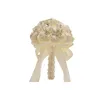 Completely white Handmade Rhinestone Brooch Stunning Tassel Wedding Bridesmaid Bridal Flowers Bouquets Ivory