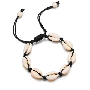 Boho Handmade Hemp Cowrie Shell Bohemian Beach Nature Shell Bracelet