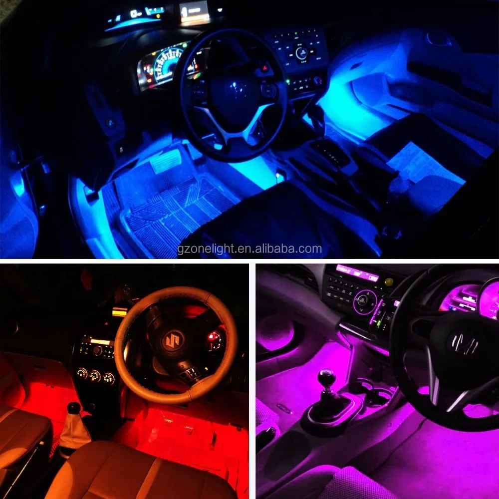 New Car Interior Atmosphere Neon Light Led Multi Color Rgb Voice Sensor Sound Music Control Decor Lamp Car Lighting Buy Car Interior Atmosphere Neon