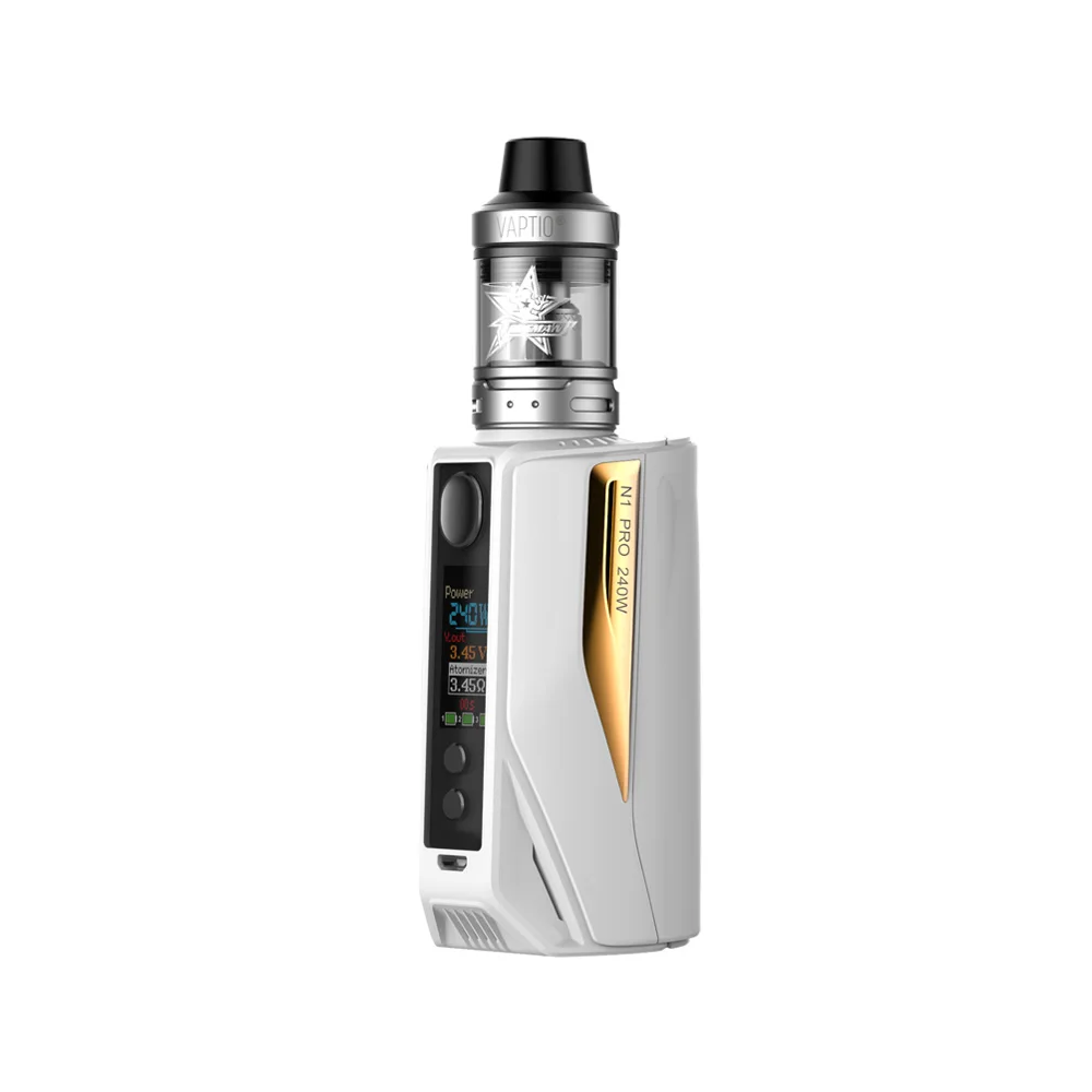 

Wholesale Vaptio New E Cigarette N1 Pro 240W Kit with Tank 2.0ml & 5.0ml capacity fit with 18650 battery, Black&red/black&gold /white&red/white&gold