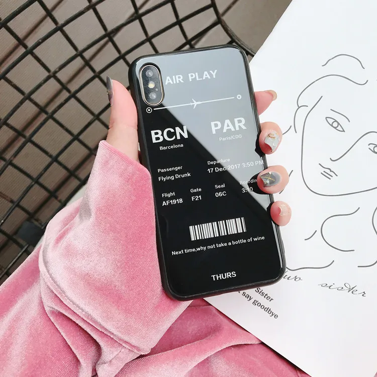 Air Ticket Tempered Glass Mobile Case Covers for iPhone Xs Max , for iPhone Xs Phone Case Air Ticket Tempered Glass Mobile Case Covers for iPhone Xs Max , for iPhone Xs Phone Case