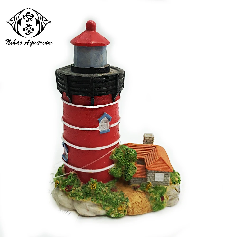 Home Small Fish Tank Resin Decorative Aquarium Ornaments Lighthouse For