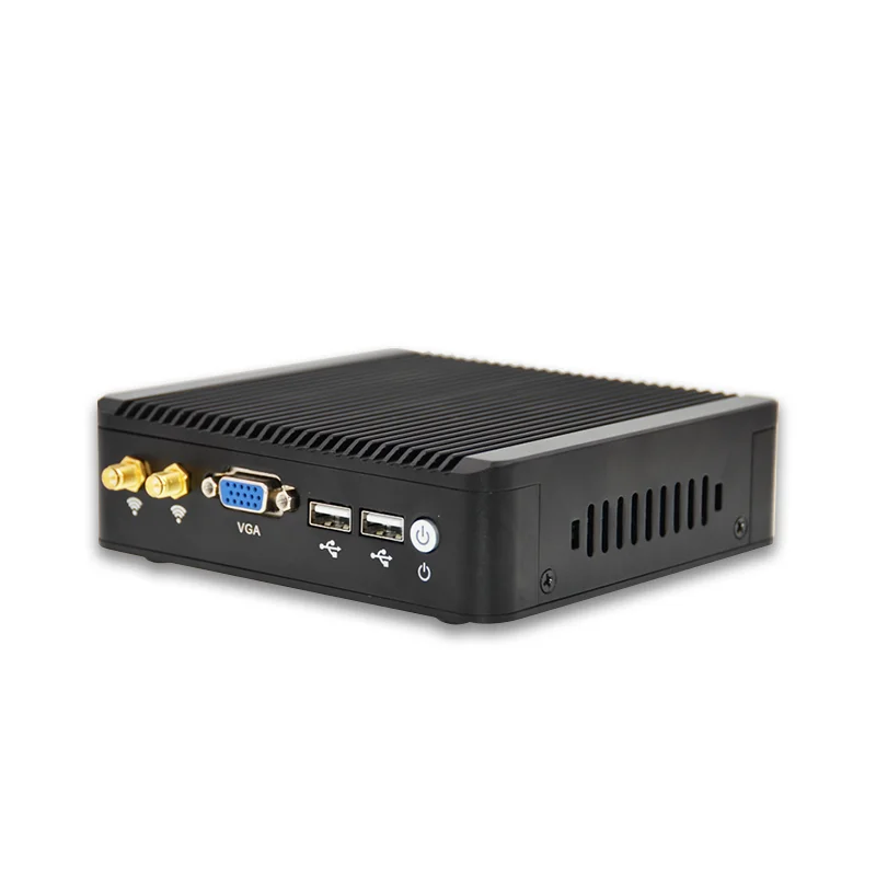 

OEM fanless car pc with 4 lan RJ45 ports j1900 quad core industrial computer minipc, Silver/black