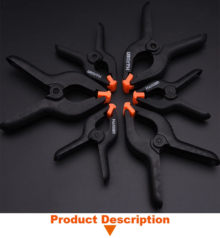 High Strength Anti-Slip Design Adjusted 4" 6" 6pcs Nylon A Spring Clamp Set