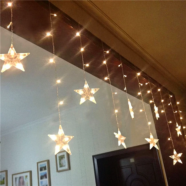 Christmas Hanging Star Light Star Curtain Light String Buy Star