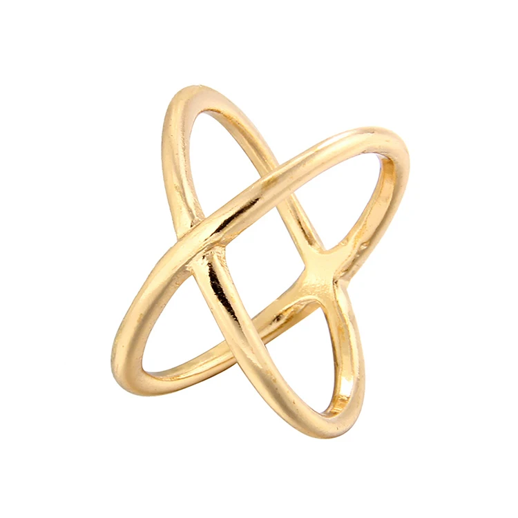 

Punk Gold Silver Plated Cross Rings Unique Designer Jewelry Gift Dropshipping Simple Letter X Love Wedding Rings for Men Women
