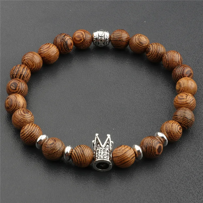 Hot Men Natural Wood Beads Cross Bracelets Onyx Meditation Prayer Bead Bracelet Women Wooden Yoga Jewelry