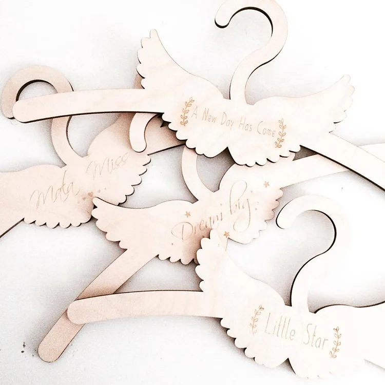 

INS hot sales baby kids cartoon wood cloth hanger for home hanging decoration