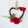 Wholesale artificial silk and plastic heart shaped frame wreath for home decor