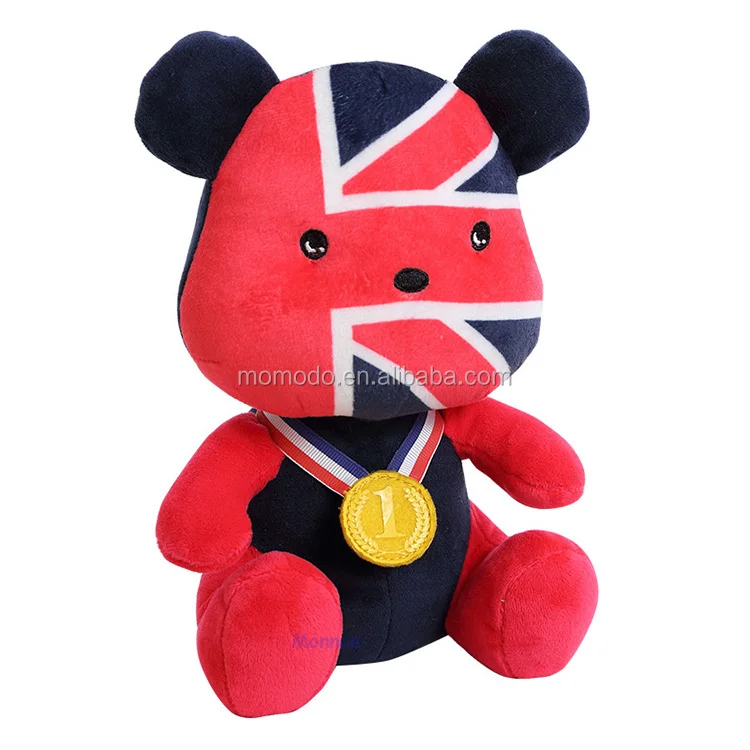 cute and beautiful stuffed teddy bear plush toy for decoration wholesale  20cm anime teddy bear national flag mascot for souvenir  buy teddy bear